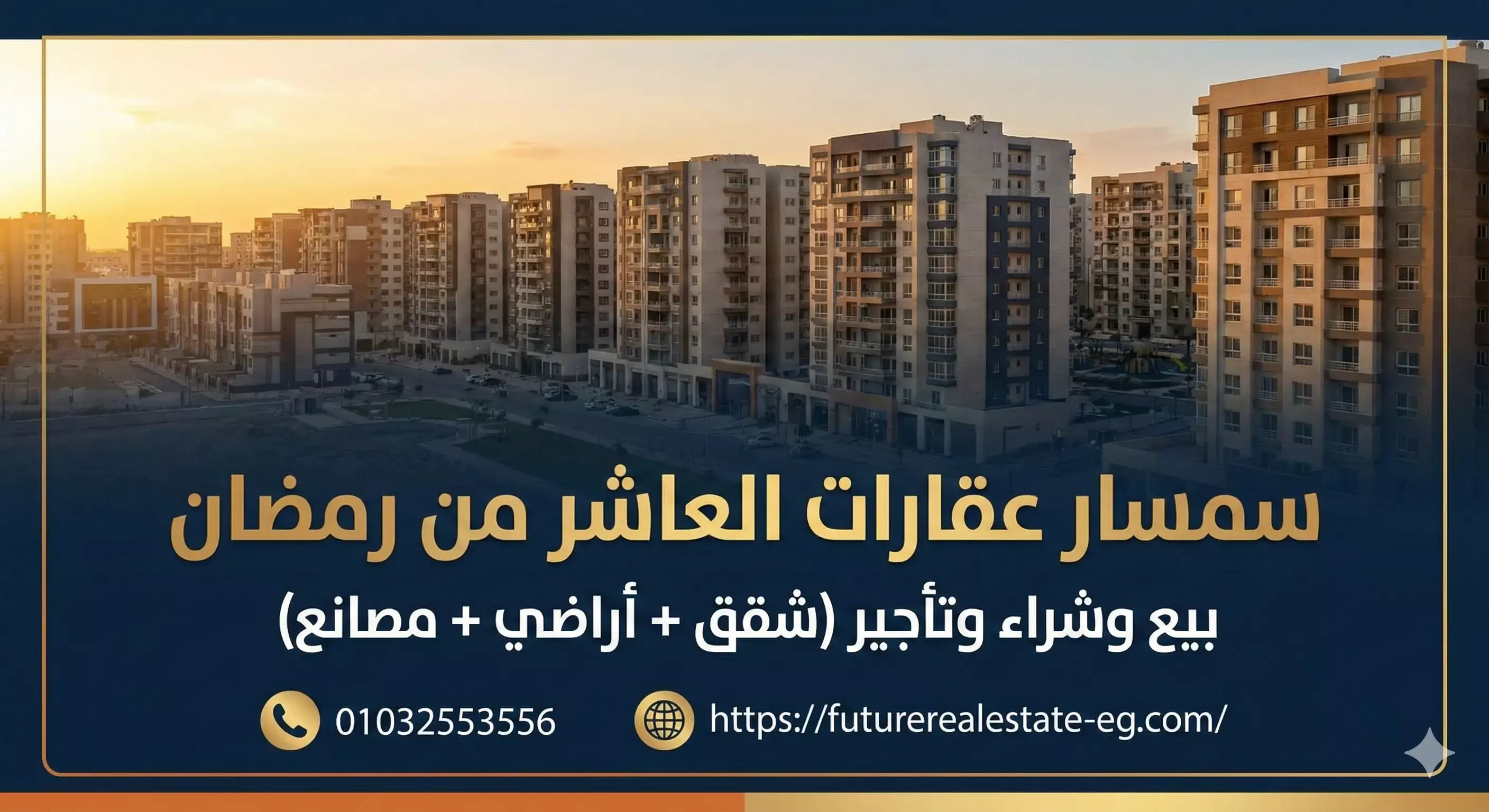 سمسار عقارات العاشر من رمضان بيع وشراء وتأجير شقق وأراضي ومصانع