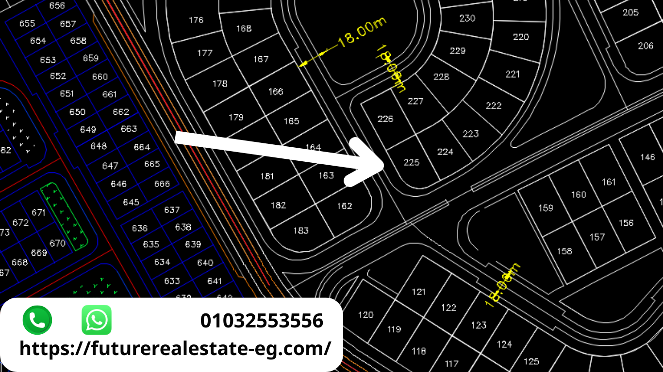 قطعة أرض ناصية للبيع في العاشر من رمضان – الحي 33 مجاورة 1