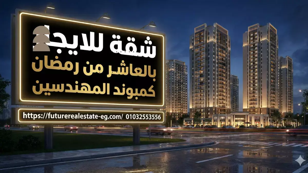 شقة للإيجار بالعاشر من رمضان كمبوند المهندسين