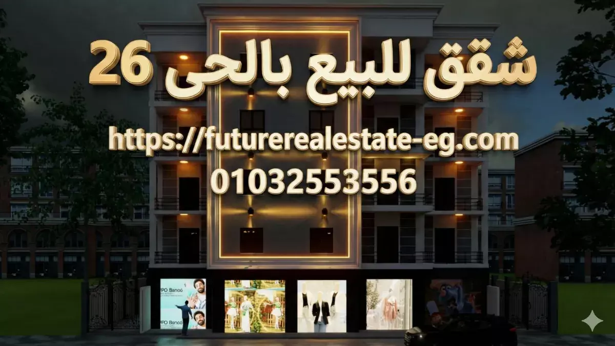 شقق للبيع في العاشر من رمضان الحي 26 مجاورة 4 على الطريق الرئيسي